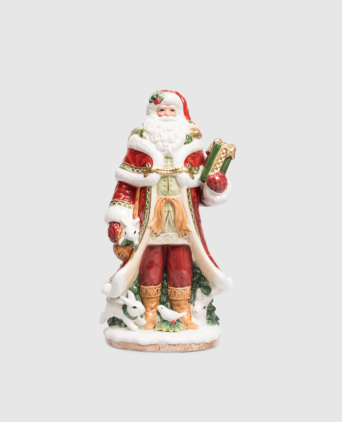 

Рождественская керамическая статуэтка Санта-Клауса, Разноцветный, Декор