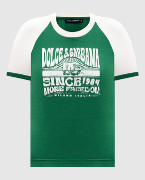 Dolce&Gabbana Зеленая футболка с принтом F8V88TGDDMU