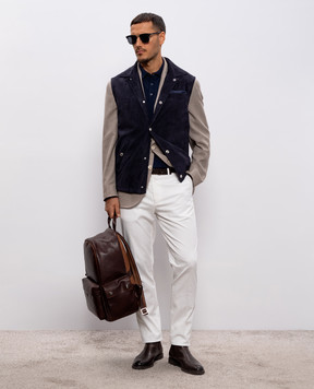 Brunello Cucinelli Синий замшевый жилет MPCLF2032