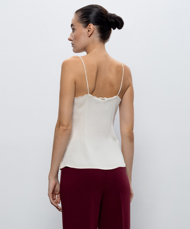 Twinset Топ цвета айвори с цветочной вышивкой 262TT2174 изображение 4