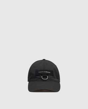 Dolce&Gabbana Чорна кепка з фактурним логотипом GH940ZG8OO3