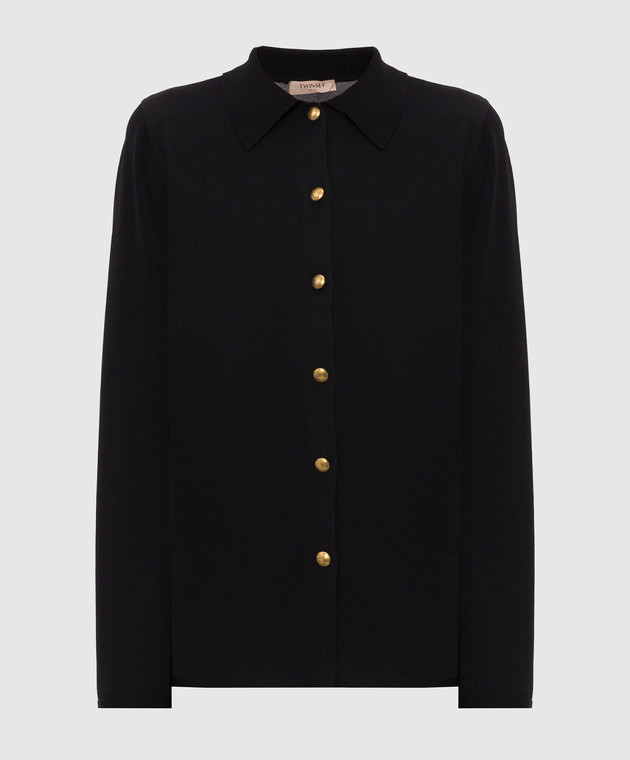 Twinset Черный кардиган в стиле рубашки 262TP3541