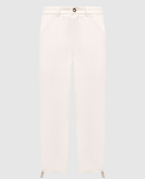 Brunello Cucinelli Бежеві штани з льоном MH255S2470