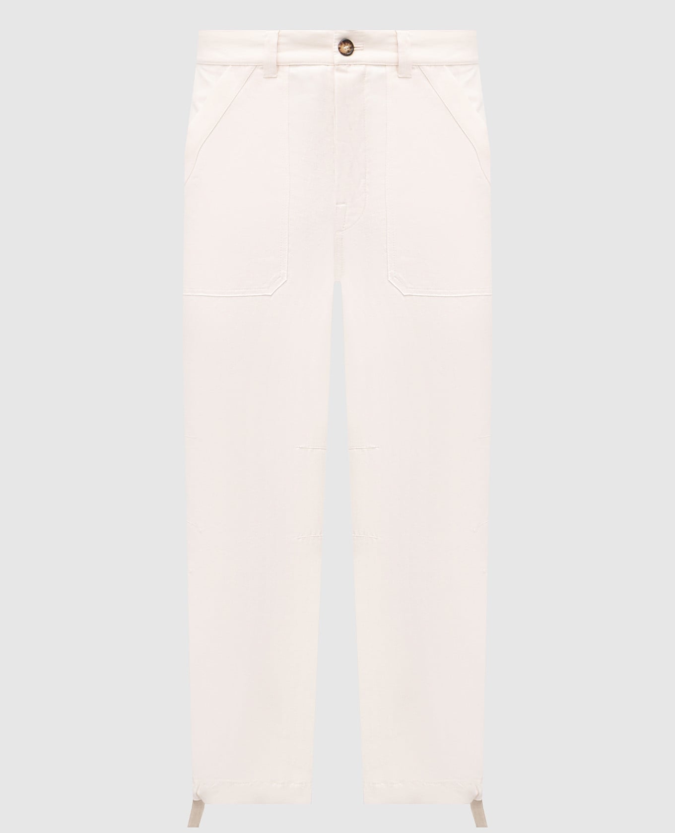 Бежевые брюки с льном