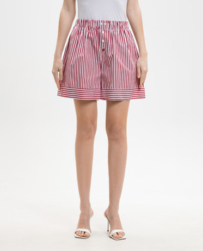 Solotre Бордовые шорты в полоску M1AB0061