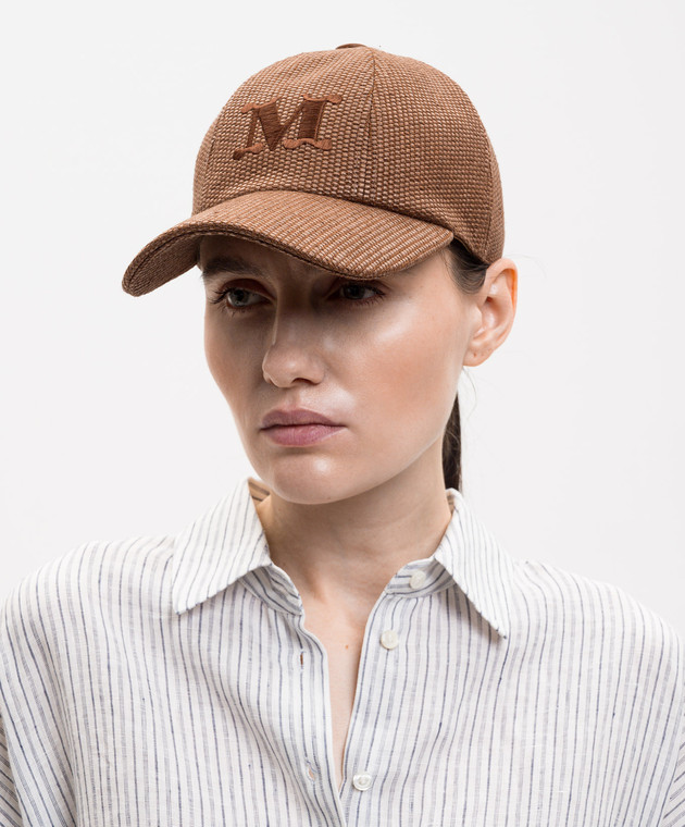 Max Mara Коричневая кепка с льном CIRCENSE MXACIRCENSE изображение 2