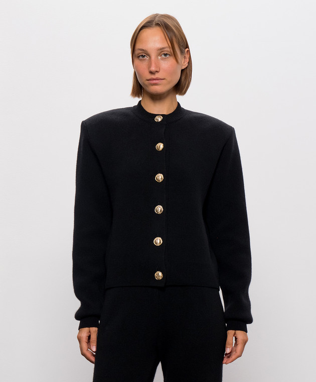Balmain Черный кардиган из кашемира и шерсти мериноса CA0000000013 изображение 3