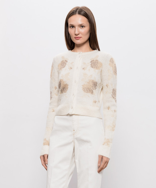 Twinset Кардиган цвета айвори с цветочным узором 262TT3340 изображение 3