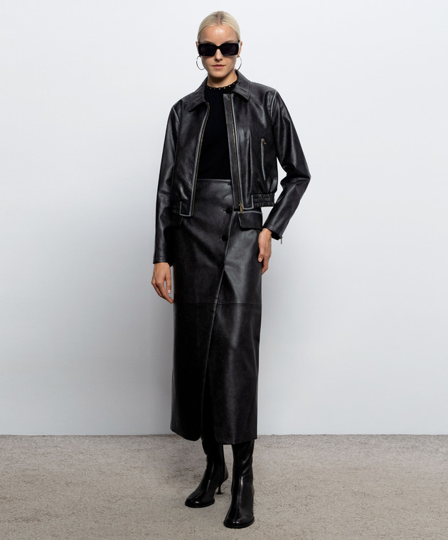 Twinset Черная куртка с пластиной логотипа 262LI2KCC изображение 2