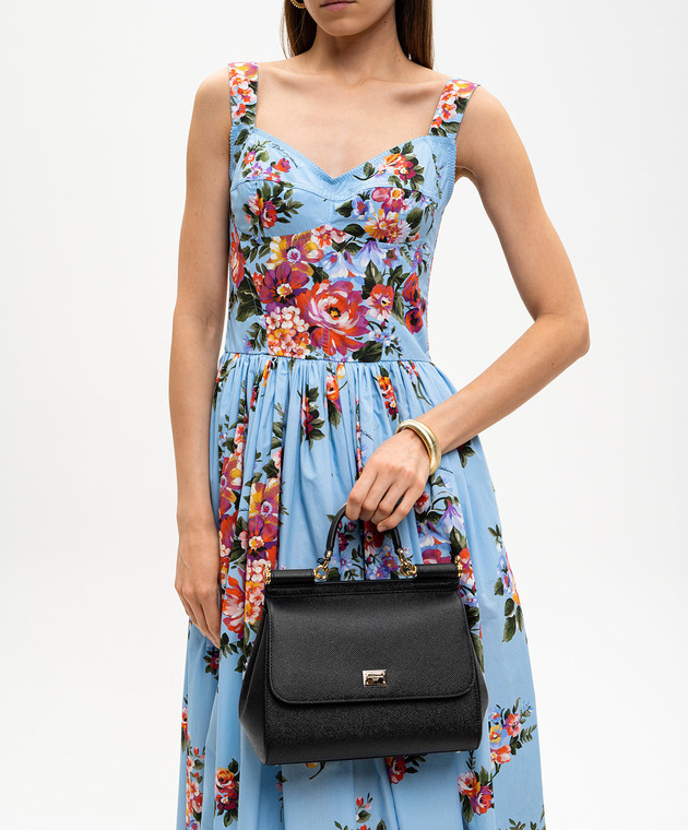 Dolce&Gabbana Чорна шкіряна сумка Sicily BB6002B1001 зображення 2