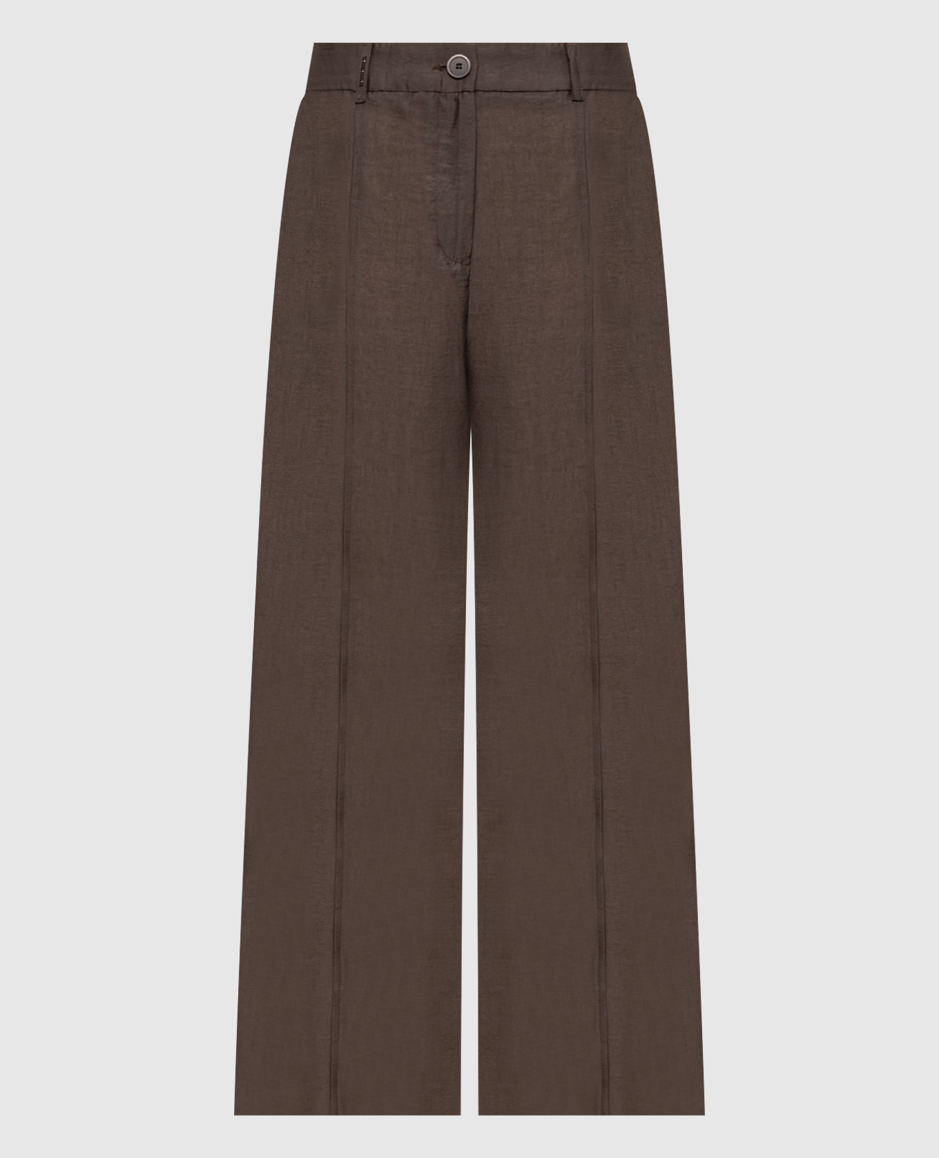 Коричневые брюки с брендовым патчем