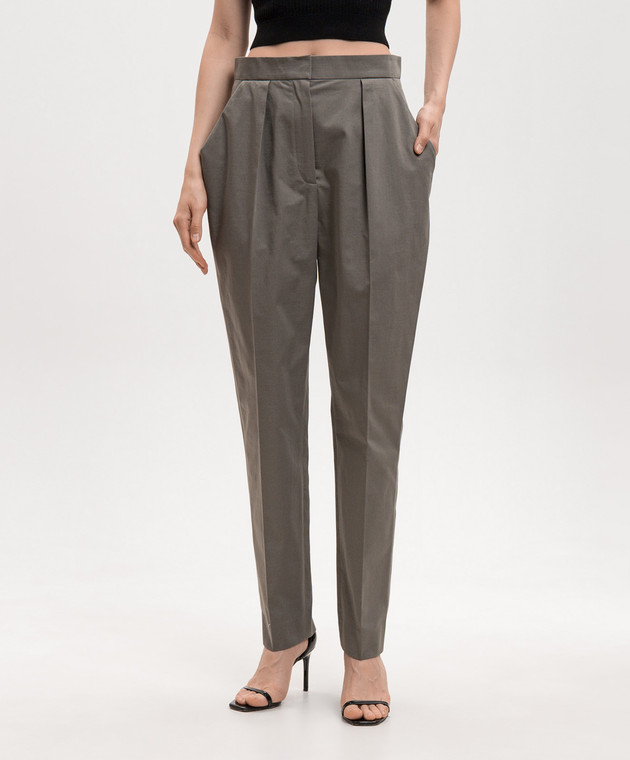 Balmain Брюки цвета хаки GF0PN190CG65 изображение 3