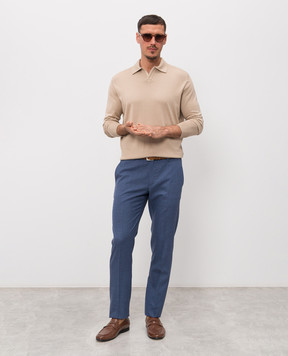 Stefano Ricci Поло бежеве з довгими рукавами з шовком K616440P36F26109