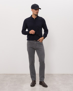 Canali Серые джинсы слим с патчем логотипа PX0102891719