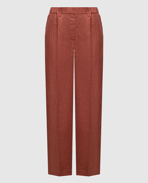 Brunello Cucinelli Теракотові штани з льону MH527P9198
