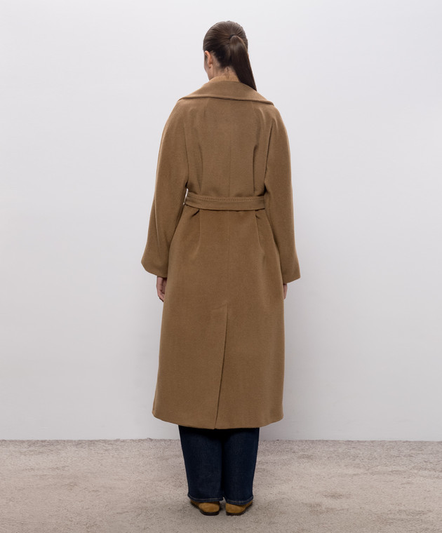 Max Mara Weekend Коричневе пальто TEMPERA на запах з вовною альпаки WKDTEMPERA зображення 4
