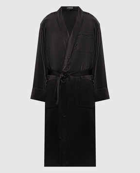 Ann Demeulemeester Черное пальто Vorm Fluid с поясом B0013928FA734