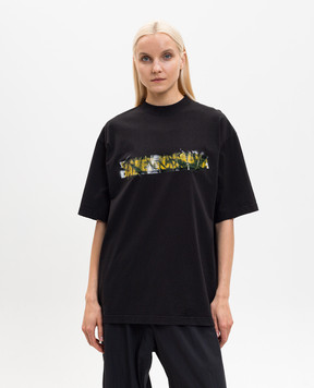Balenciaga Черная футболка Messy Spray 764235TUVI6