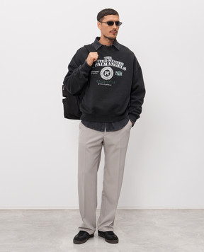 Palm Angels Сірий світшот з принтом Dollar PMBA08JF25FLE002