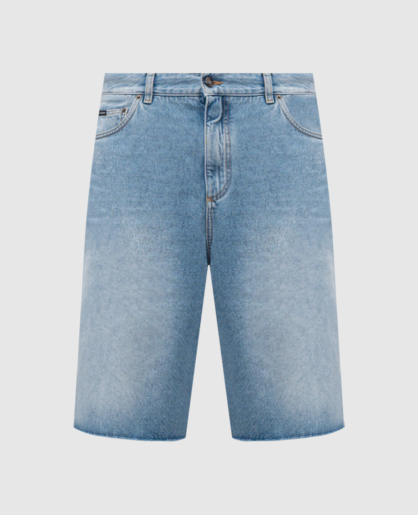 

Голубые джинсовые шорты с нашивкой логотипа, Голубой, Шорты