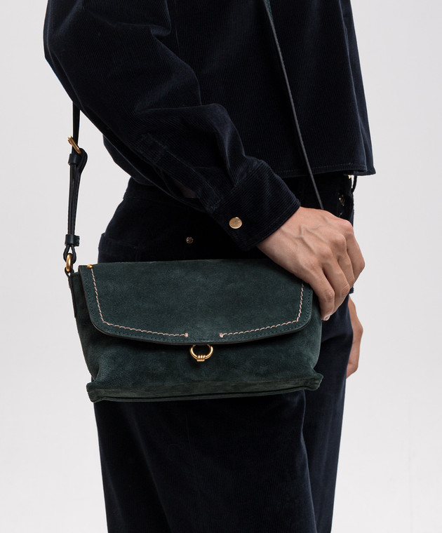 Gianni Chiarini Зеленая замшевая сумка кросс-боди Eugenia BS12310CMPL изображение 2