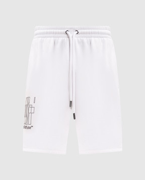 Off-White Белые шорты с принтом Double Arrow 44MCI013S26F004