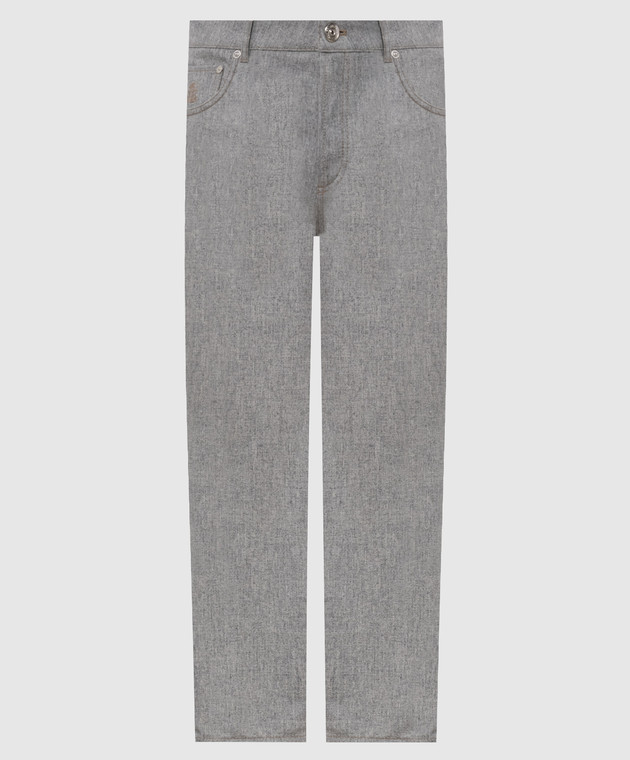 Brunello Cucinelli Серые брюки из шерсти M038PF1012