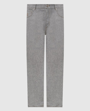 Brunello Cucinelli Серые брюки из шерсти M038PF1012