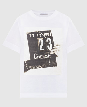 Givenchy Біла футболка з принтом BW70FJP7A4
