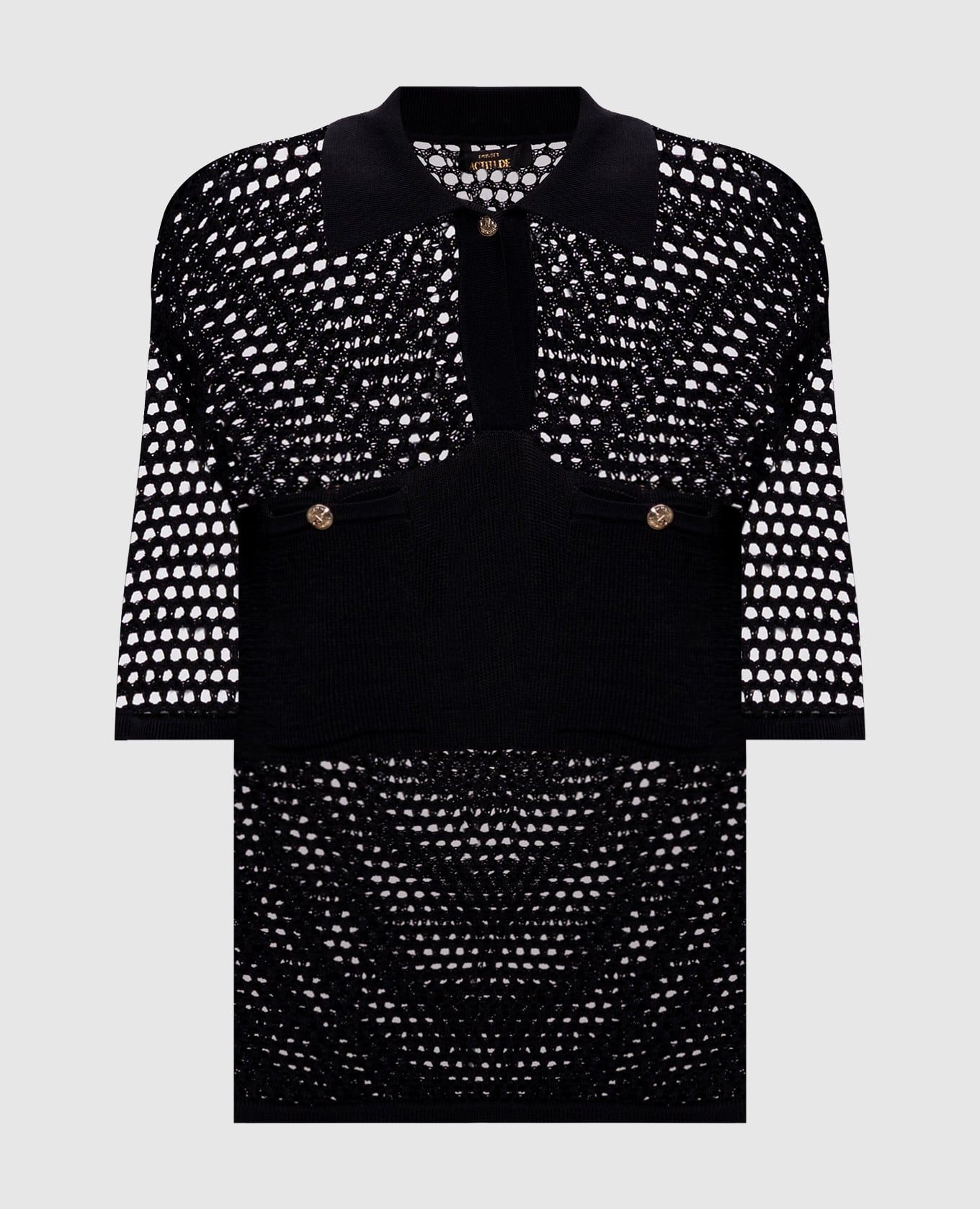 Черное ажурное поло