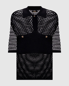 Twinset Чорне ажурне поло 261AP3033