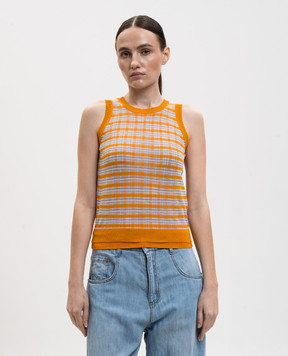 Ermanno Scervino Помаранчевий топ в клітинку D485L734GQK