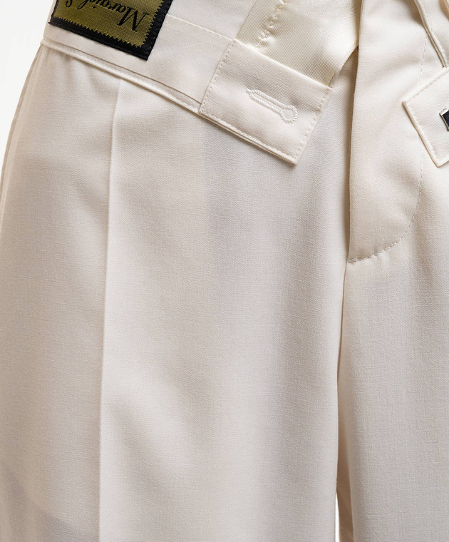 Maison Margiela MM6 Штани кольору айворі з вовною з відворотом S52KA0559M35436 зображення 5