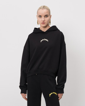 Palm Angels Чорне худі з принтом логотипа PWBB076S26FLE001