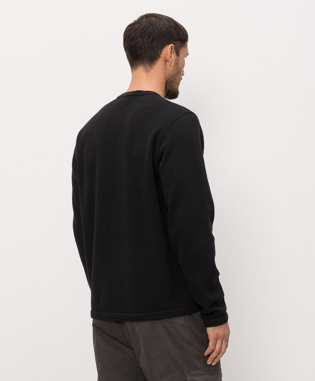 Stone Island Черный лонгслив с логотип патч L1S156100011S0297 изображение 4