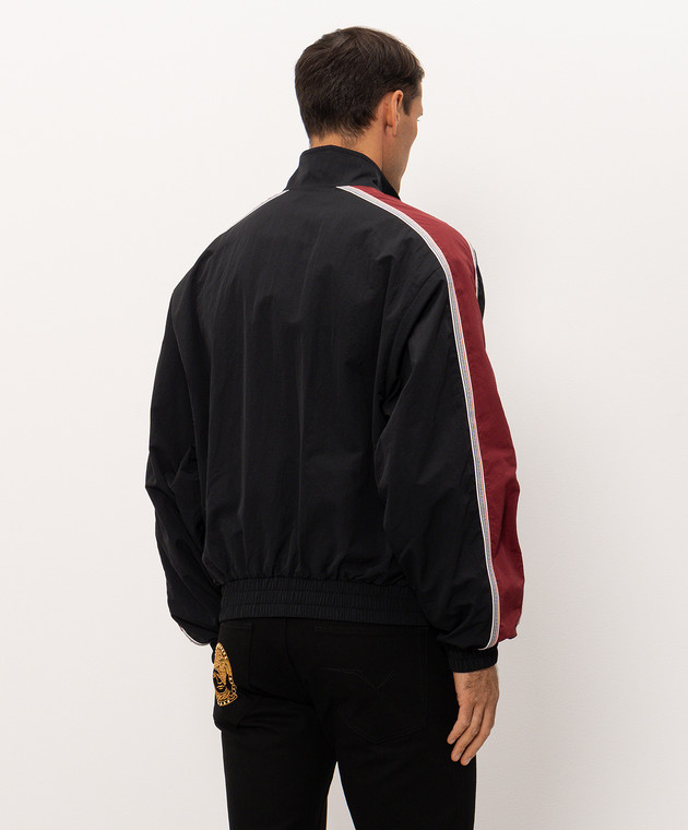 Versace Черная спортивная куртка с вышивкой логотипа 10254681A17589 изображение 4