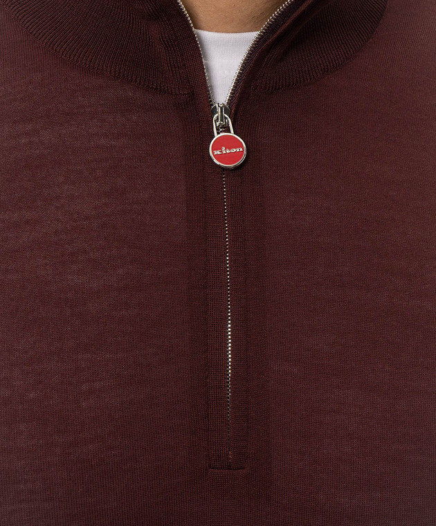 Kiton Бордовий джемпер з вовни UMK0899 зображення 5