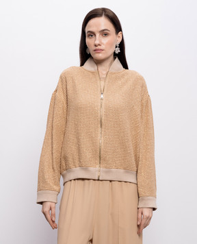 Fabiana Filippi Коричневий бомбер з паєтками GCD276F227M103