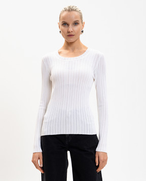 PROENZA SCHOULER Белый джемпер Fedda с шерстью в рубчик R2617314KY415