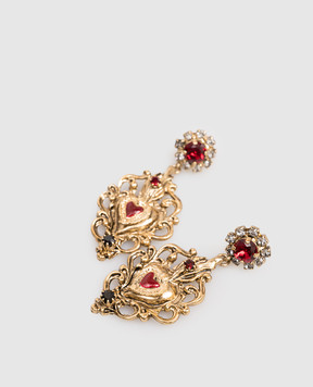 CelesteG Золотые серьги в форме винтажного сердца с кристаллами 2225