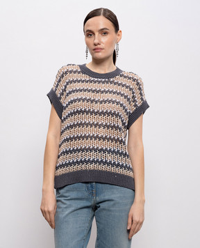 Peserico Сірий жилет з паєтками S99160F059110H