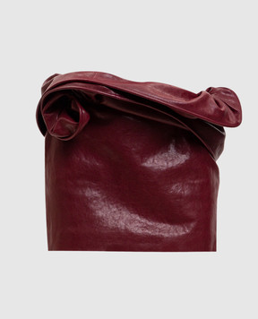 Magda Butrym Бордова шкіряна спідниця міні LEATHER12SKIRT264526