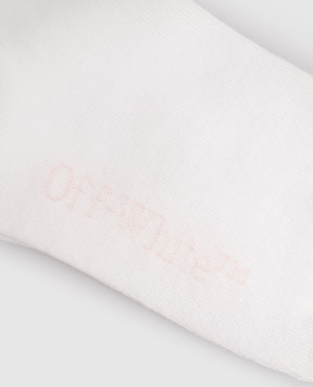 Off-White Детские белые носки с узором эмблемы OGRA004F25KNI001