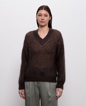 Brunello Cucinelli Коричневий пуловер з вовною MLC349302P