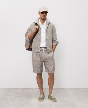 Brunello Cucinelli Сірі шорти з конопель та льону MP548U0020