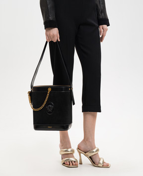 Versace Чорна замшева сумка бакет-бег Pivot 10234601A17850