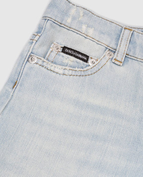 Dolce&Gabbana Дитячі блакитні джинси з ефектом потертості L52F82LDD60812+