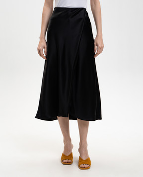 Khaite Черная юбка миди Demi с шелком 41724120