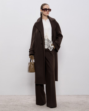 Ermanno Scervino Коричневе пальто з вовни D476D722NKW