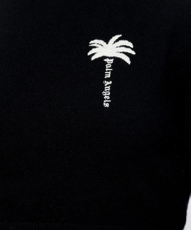 Palm Angels Черный джемпер из шерсти PAWHE002KN001 изображение 5